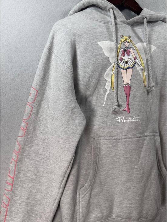 Primitive Tops - Primitive x Sailor Moon Gray Graphic Hoodie – Size Small
